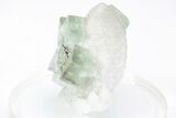 Green, Cubic Fluorite Crystals on Quartz - Inner Mongolia #216783-2